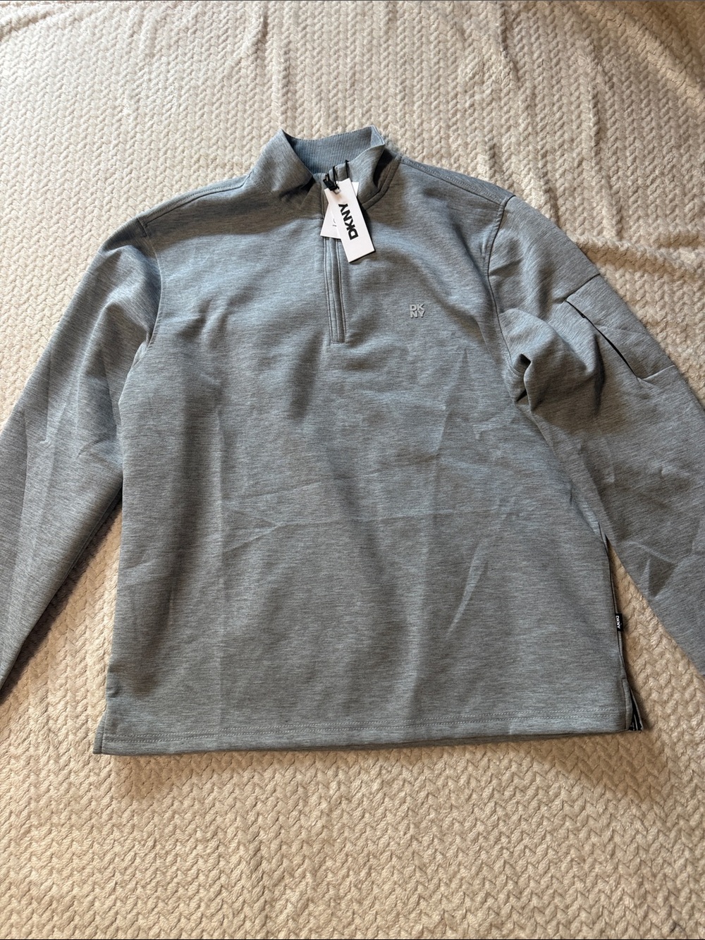 DKNY Light Grey Half-Zip Pullover